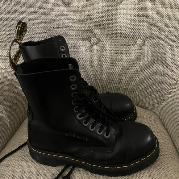 Dr. Martens Black Combat Boots - Picture 1 of 7